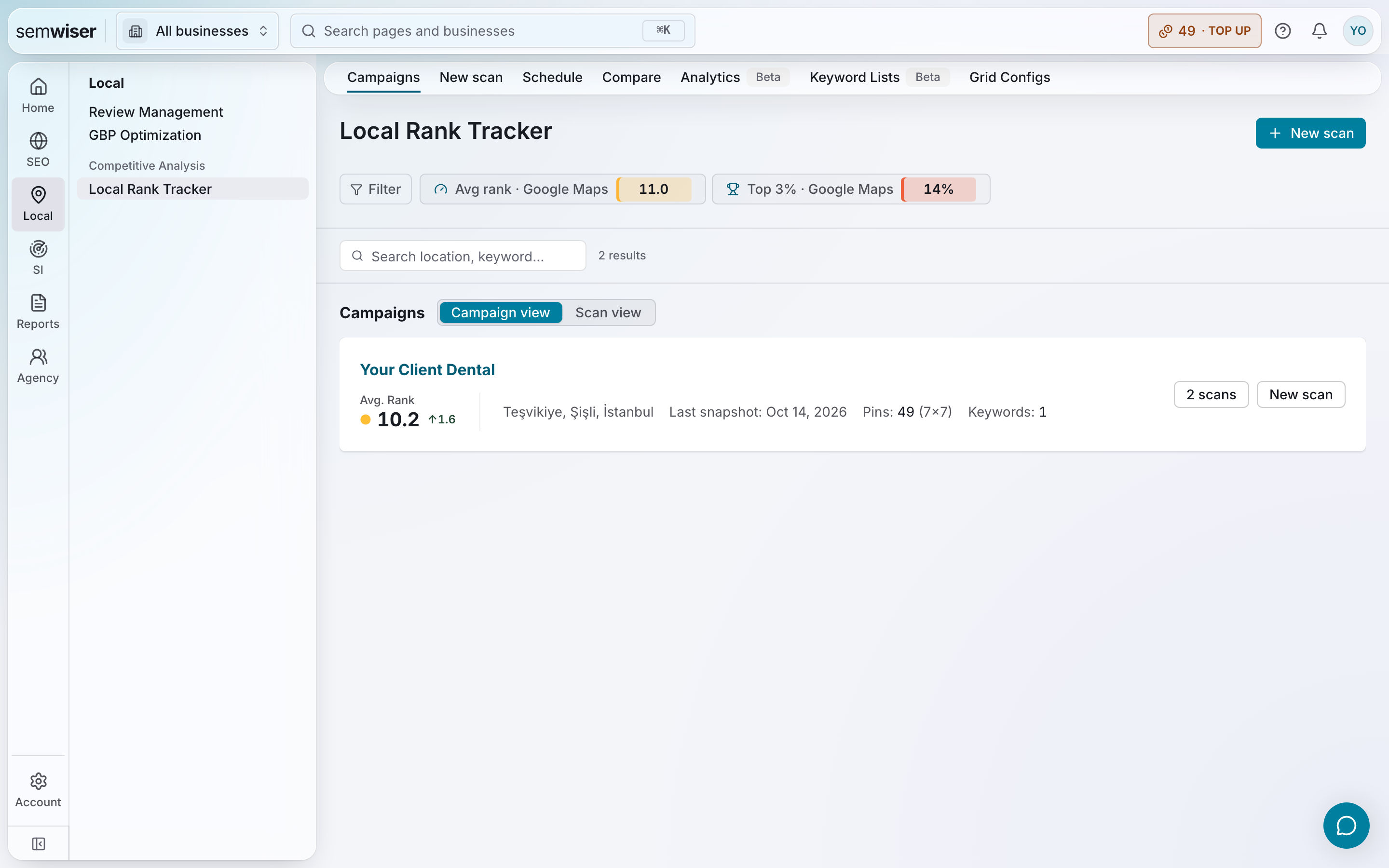 The Semwiser app layout