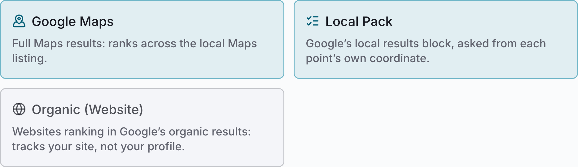 Search types in the Confirm scan window